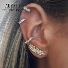 Rhinestone leaf ear cuffs