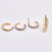 Rhinestone leaf ear cuffs